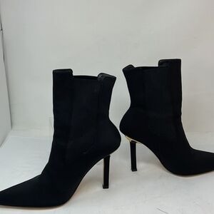 New Good American Black Heeled Boots with Stiletto Heel 9.5